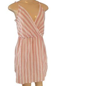 Shein Cotton V Neck Pink & White lightweight Dress